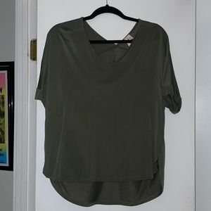 Green V-cut t-shirt